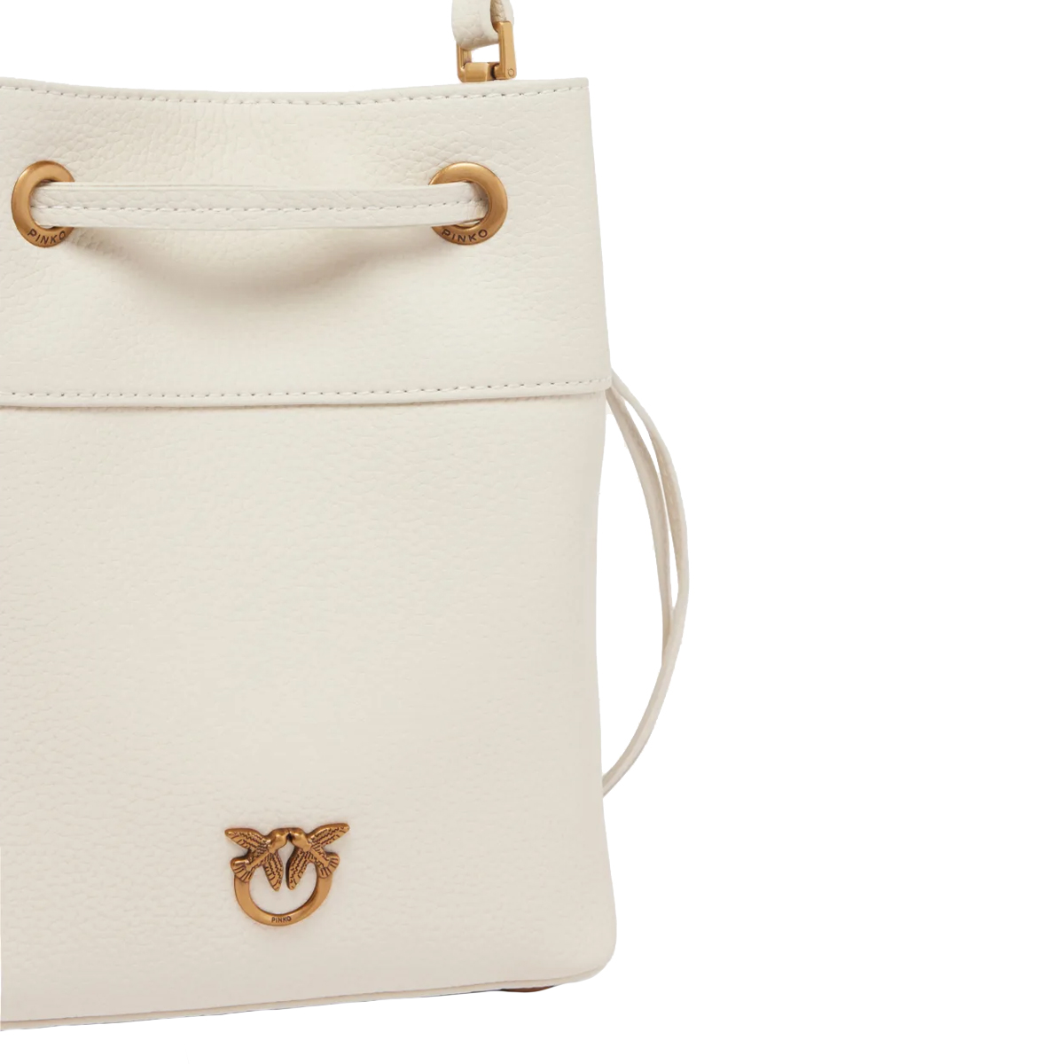 Pinko Borsa Secchiello piccolo Bianco Seta Antique Gold - 3 Pinko Borsa Secchiello piccolo Bianco Seta Antique Gold - 3