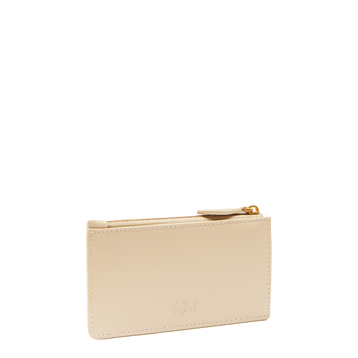 Pinko Airone Beige Grigio Fumo Antique Gold Card Holder - 2