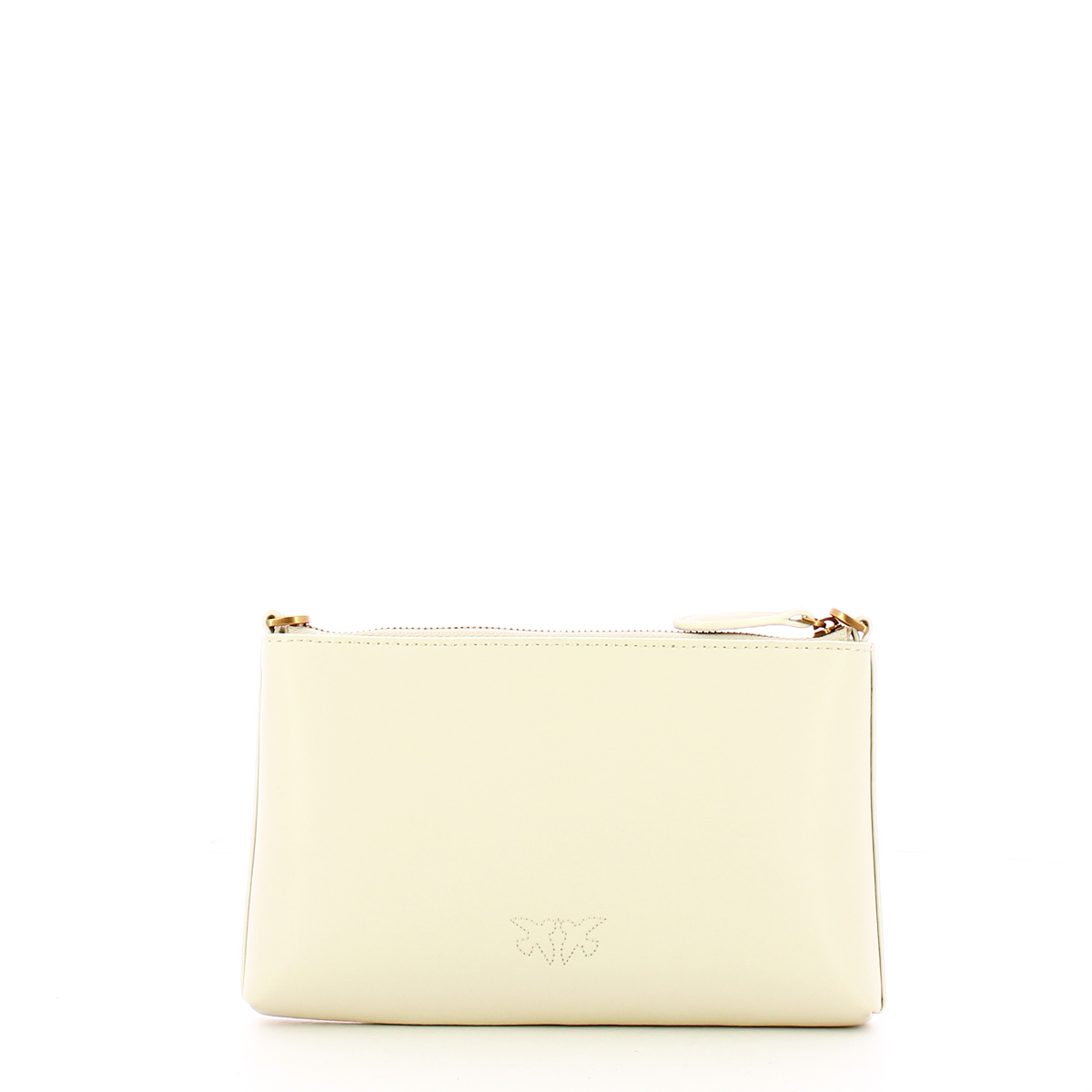 Pinko Pochette Mini Flat Horizontal Bianco Seta Antique Gold - 3
