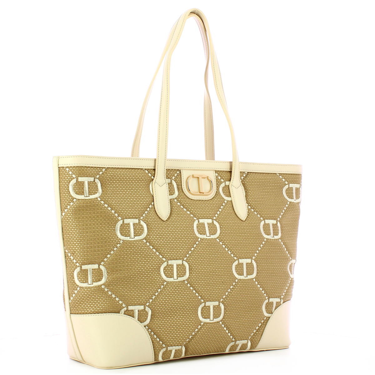 Twin Set Shopper Palermo con ricamo Oval T Neve - 2 Twin Set Shopper Palermo con ricamo Oval T Neve - 2