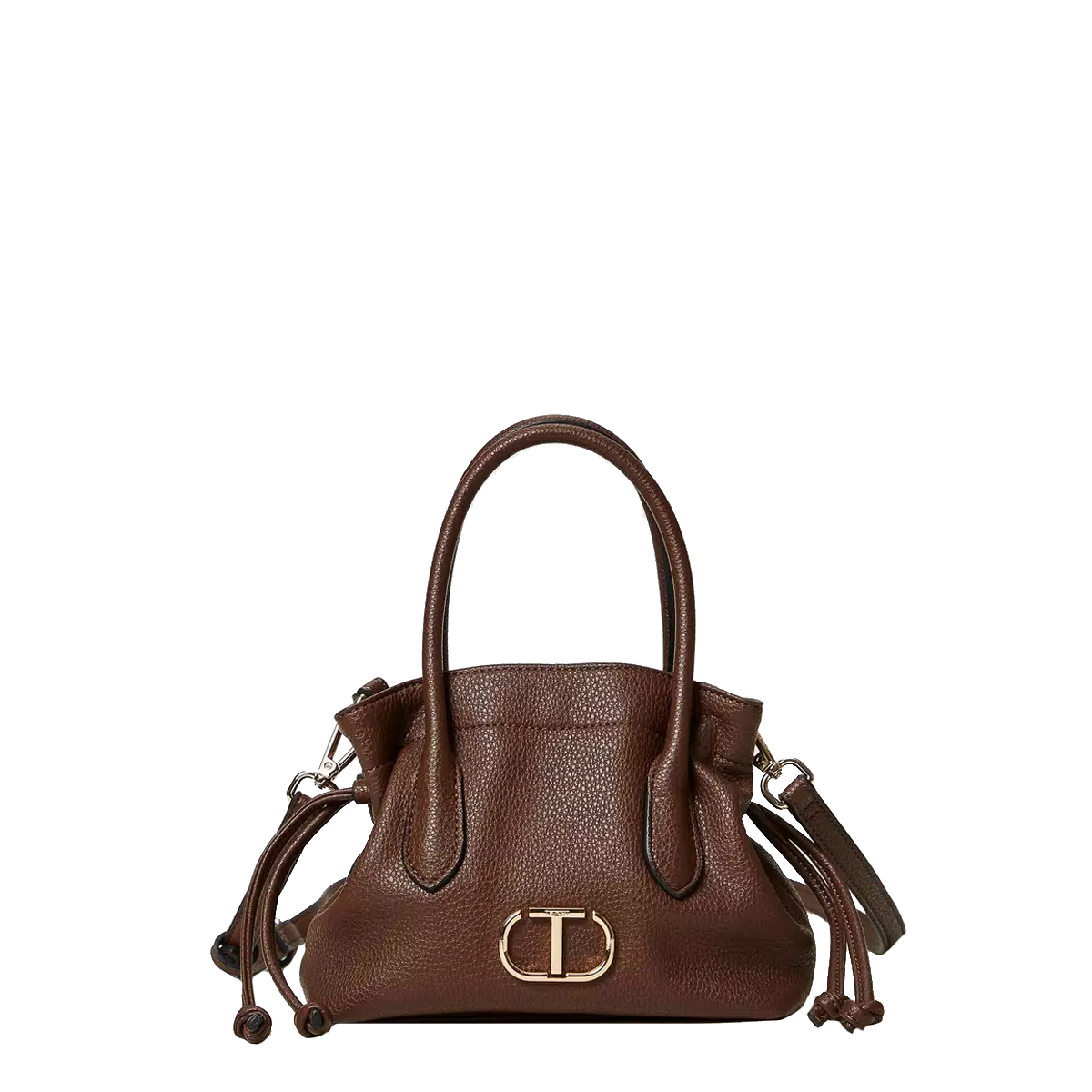 Twinset Oval T Coffee Chocolate Small Tote Bag - 1