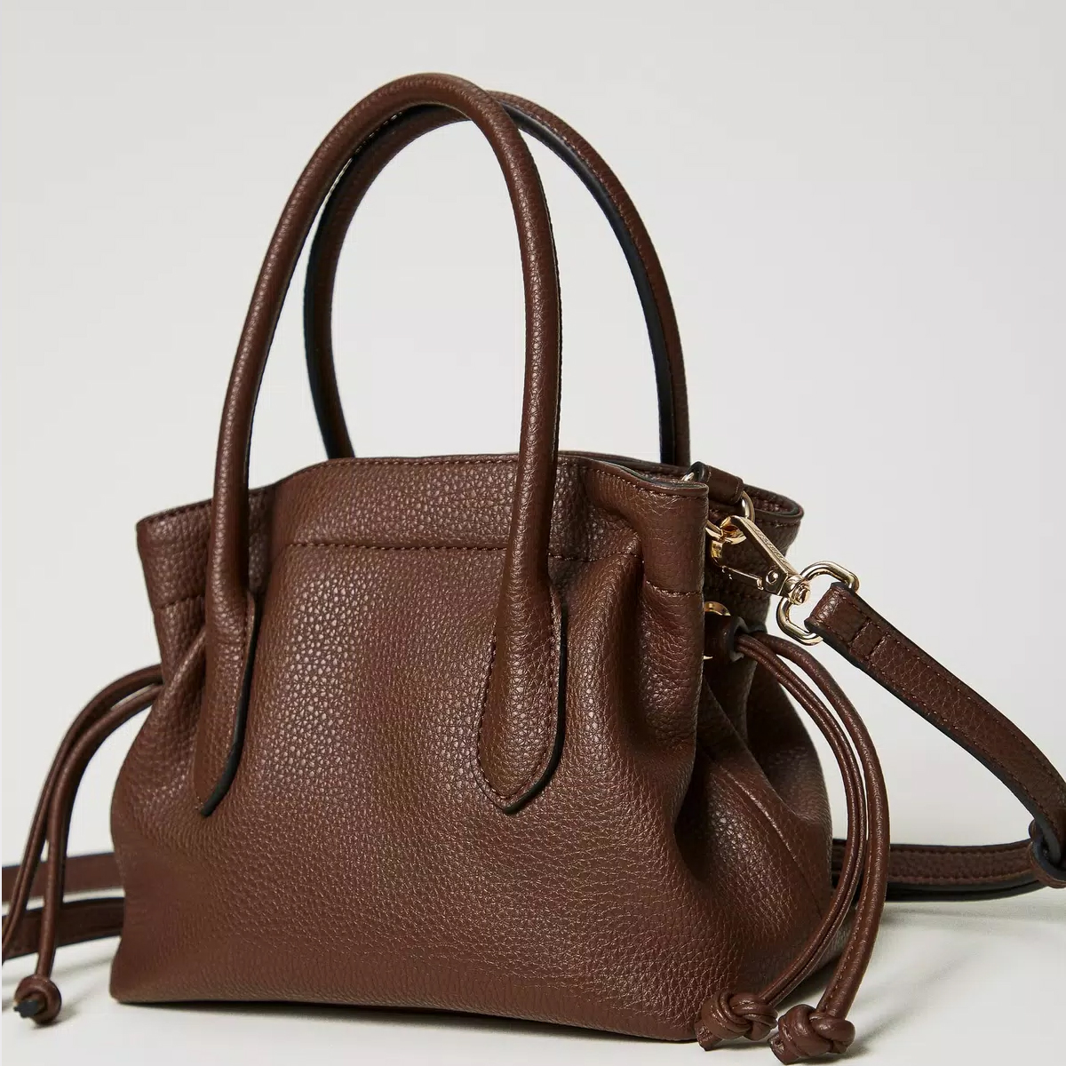 Twinset Oval T Coffee Chocolate Small Tote Bag - 4