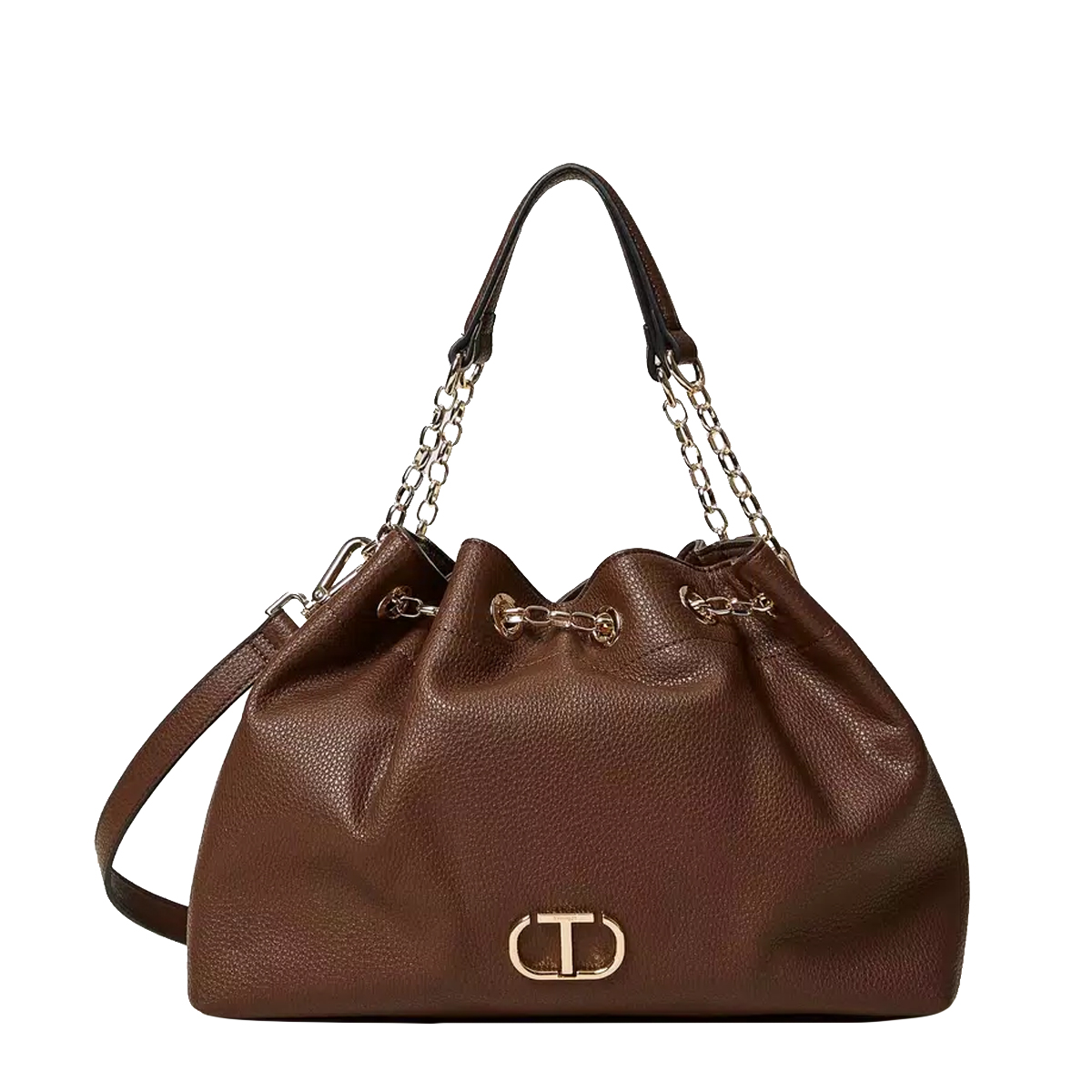 Twinset Oval T Coffee Chocolate Shopper - 1 Twinset Oval T Coffee Chocolate Shopper - 1
