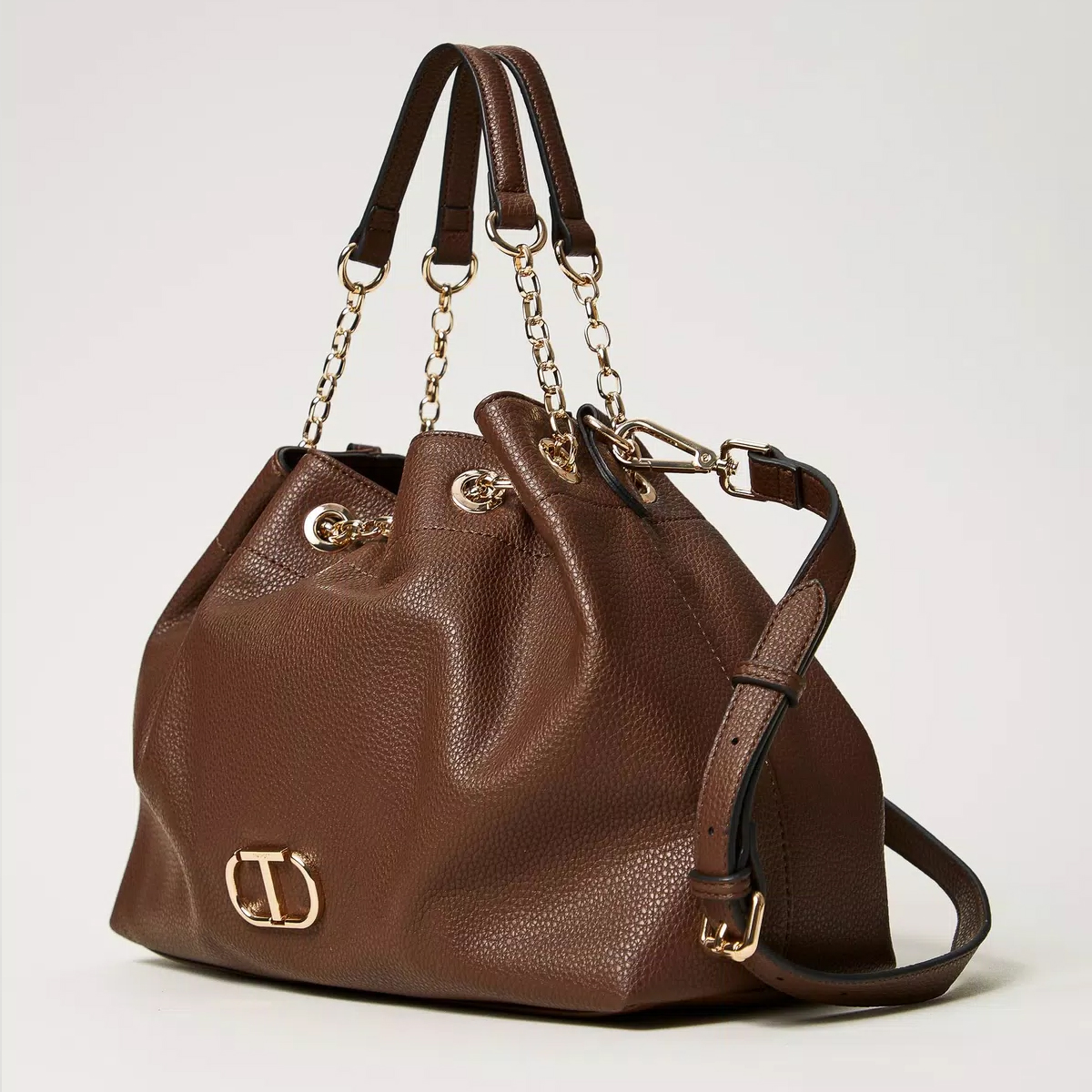 Twinset Oval T Coffee Chocolate Shopper - 3 Twinset Oval T Coffee Chocolate Shopper - 3