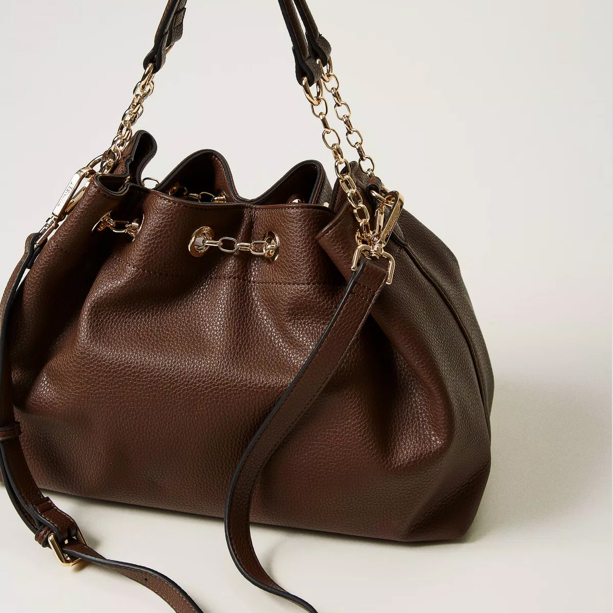 Twinset Oval T Coffee Chocolate Shopper - 4 Twinset Oval T Coffee Chocolate Shopper - 4