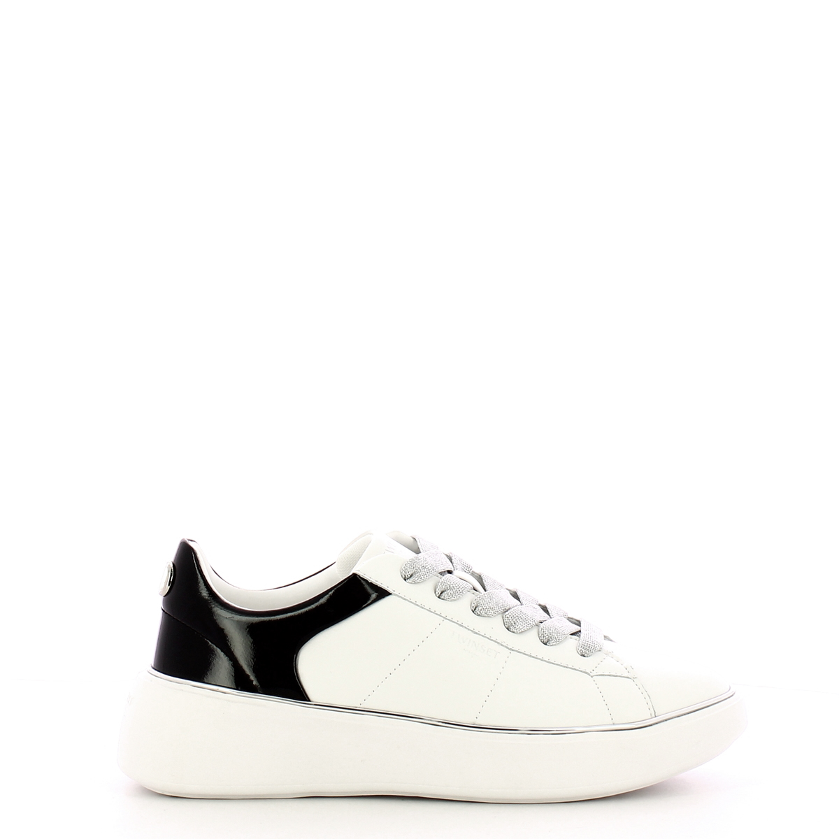 Twinset Sneakers in pelle Oval T Bic. Ottico Nero - 1