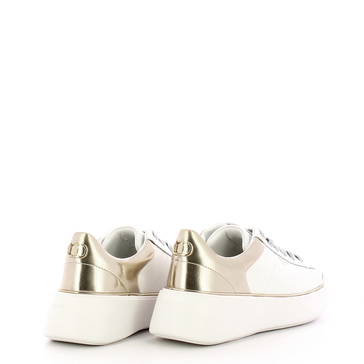 Twinset Sneakers in pelle Oval T Bic. Ottico Oro - 2