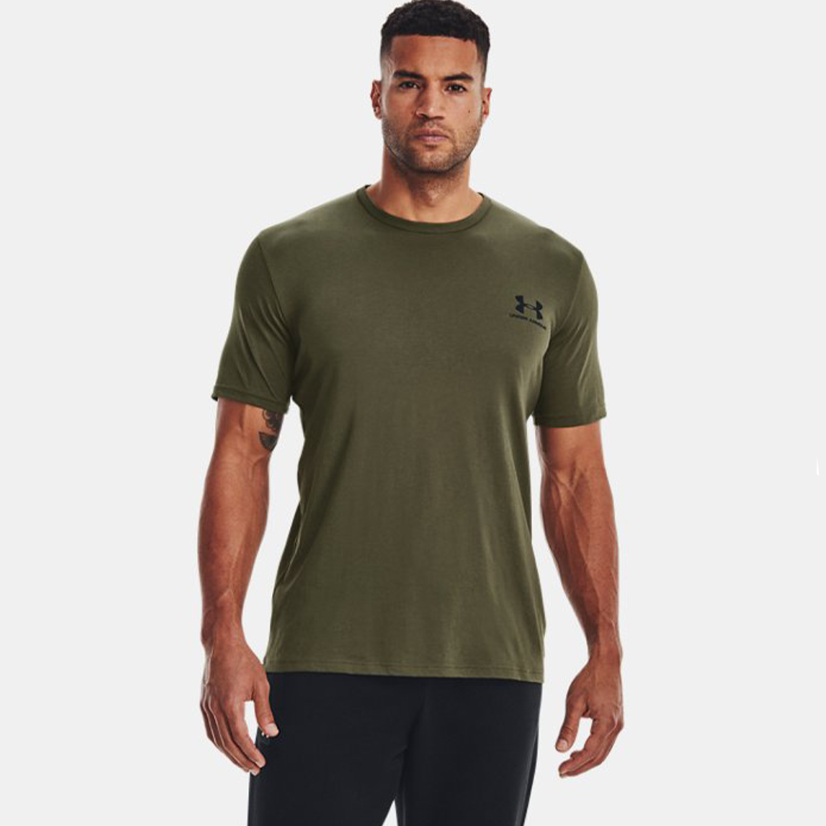 UNDE T-Shirt UA Left Chest Logo Marine OD Green Black Black - 3 UNDE T-Shirt UA Left Chest Logo Marine OD Green Black Black - 3