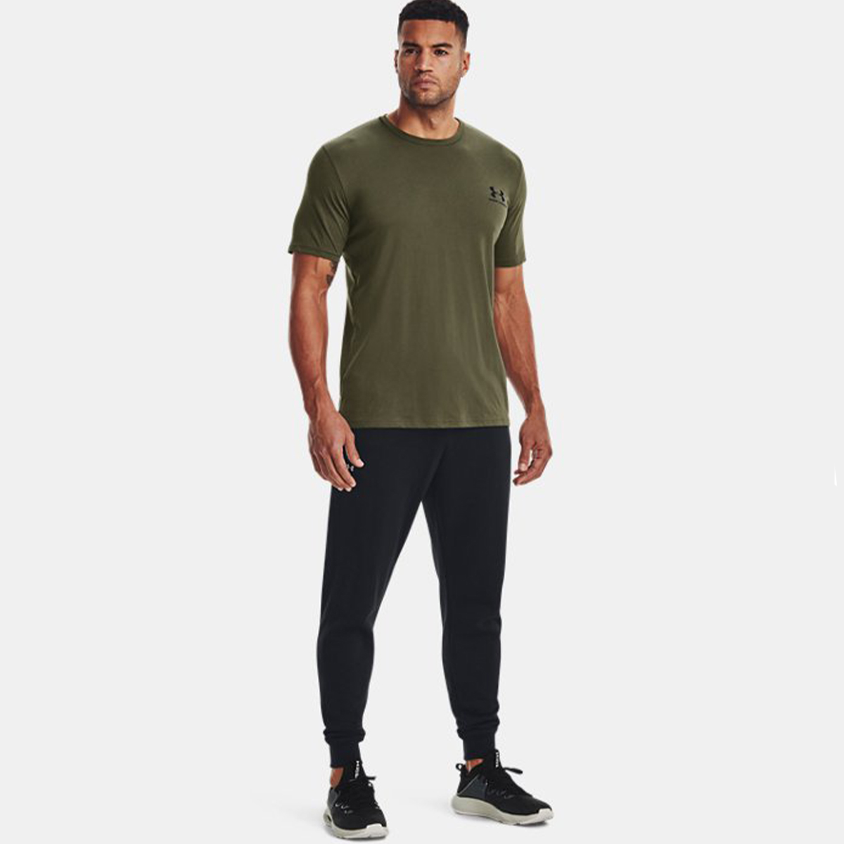 UNDE T-Shirt UA Left Chest Logo Marine OD Green Black Black - 5 UNDE T-Shirt UA Left Chest Logo Marine OD Green Black Black - 5