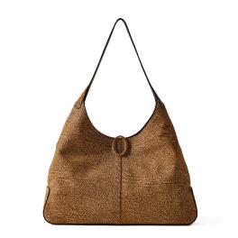 Borbonese Hobo Bag Large in camoscio OP Naturale - 1