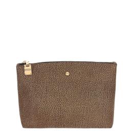 Borbonese Beauty Case Large in tela rivestita OP Naturale - 1